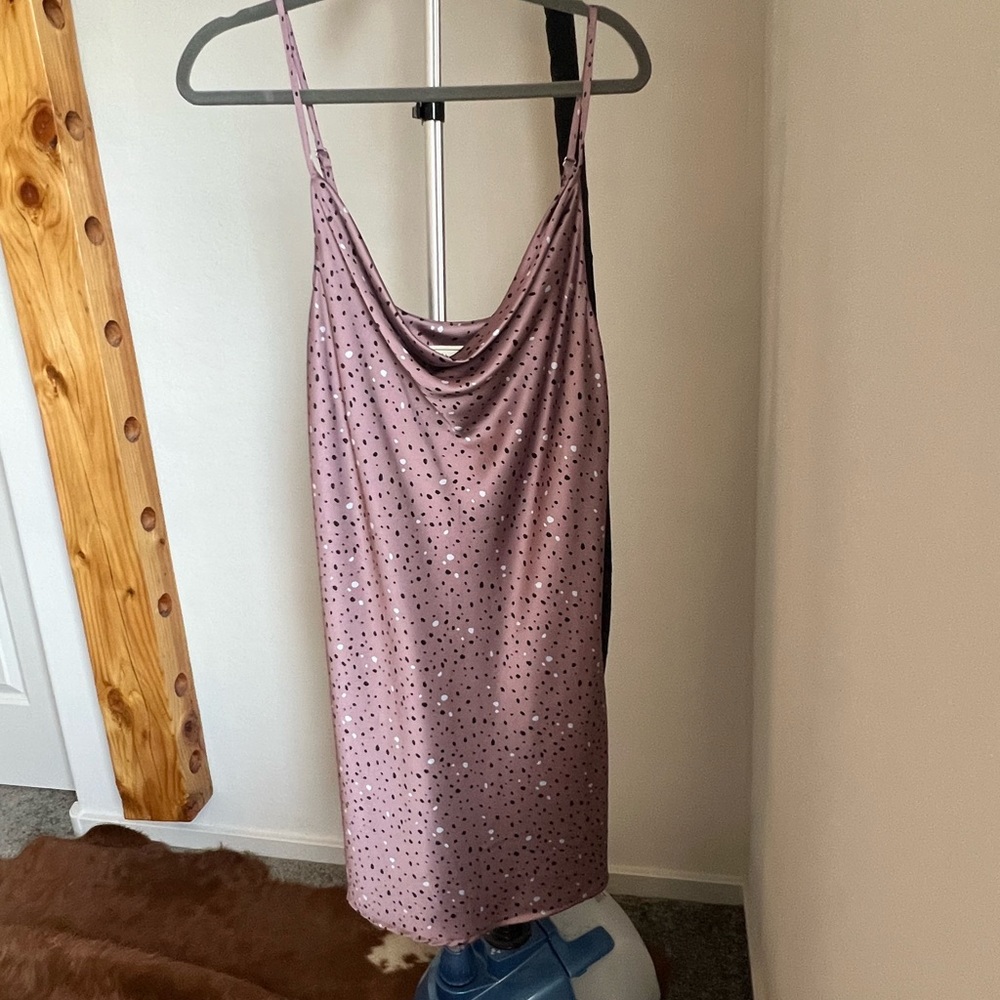 Purple cowl neck dress